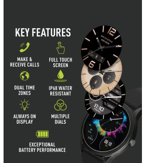 REFLEX Smartwatch Black Silicone Strap RA31-2195