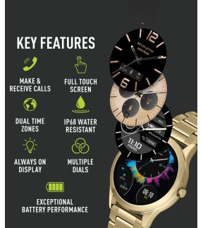REFLEX Smartwatch Yellow Gold Stainless Steel Bracelet RA31-4100