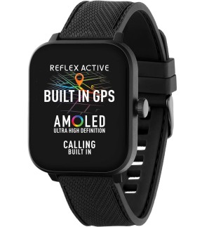 REFLEX Smartwatch Black Silicone Strap RA44-2216