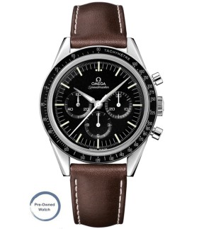 Preowned Watch OMEGA Speedmaster Anniversary Series Chronograph Brown Leather Strap