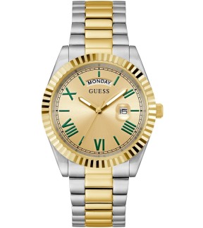 Ρολόι GUESS Connoisseur Με Κίτρινο Χρυσό-Ασημί Ατσάλινο Μπρασελέ GW0265G14