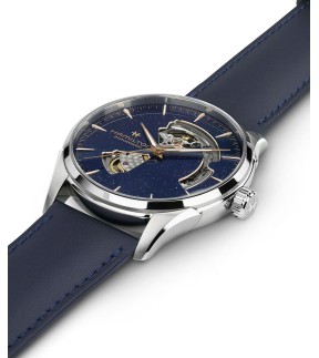 HAMILTON Jazzmaster Open Heart Automatic Blue Leather Strap H32705640