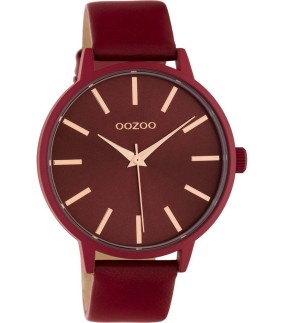 Ρολόι OOZOO Timepieces Με Μπορντό Δερμάτινο Λουράκι C10618