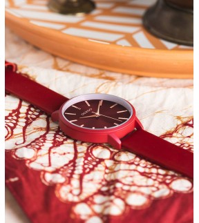 Ρολόι OOZOO Timepieces Με Μπορντό Δερμάτινο Λουράκι C10618