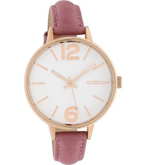 Ρολόι OOZOO Timepieces Με Ροζ Δερμάτινο Λουράκι C10456