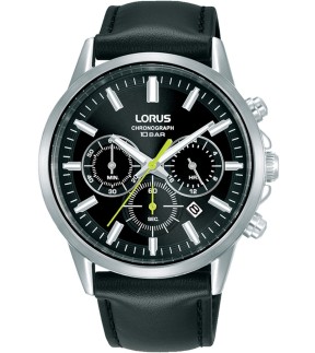 LORUS Tactical Chronograph Black Leather Strap RT379KX9