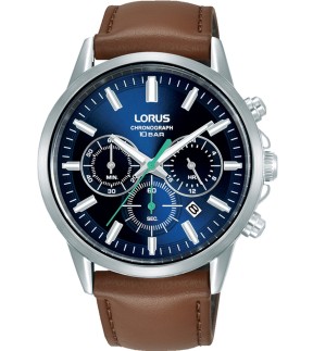 Ρολόι LORUS Tactical Με Χρονογράφο Και Καφέ Δερμάτινο Λουράκι RT381KX9