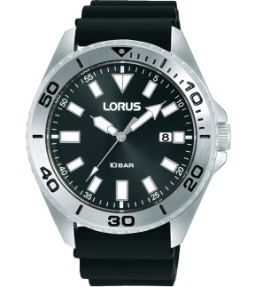LORUS Sports Black Silicone Strap RXH55KX9