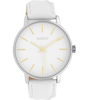 Ρολόι OOZOO Timepieces Με Λευκό Δερμάτινο Λουράκι C10040