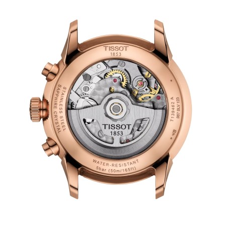 Ρολόι TISSOT Chemin Des Tourelles Με Αυτόματο Μηχανισμό Και Καφέ Δερμάτινο Λουράκι T1394623629800