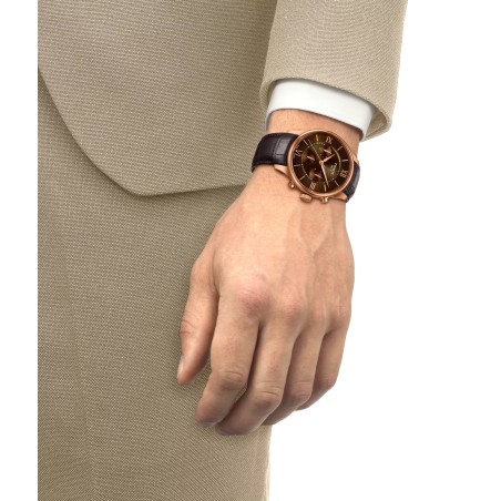 Ρολόι TISSOT Chemin Des Tourelles Με Αυτόματο Μηχανισμό Και Καφέ Δερμάτινο Λουράκι T1394623629800