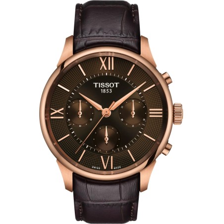 Ρολόι TISSOT Chemin Des Tourelles Με Αυτόματο Μηχανισμό Και Καφέ Δερμάτινο Λουράκι T1394623629800