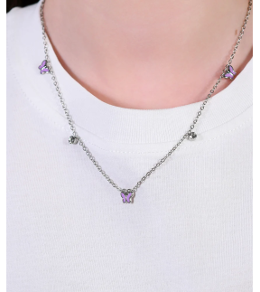 LUCA BARRA Kid Necklace Silver Stainless Steel JC145