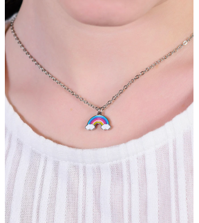 LUCA BARRA Kid Necklace Silver Stainless Steel JC144