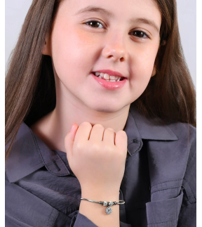 LUCA BARRA Kid Silver Steel Bracelet JB182