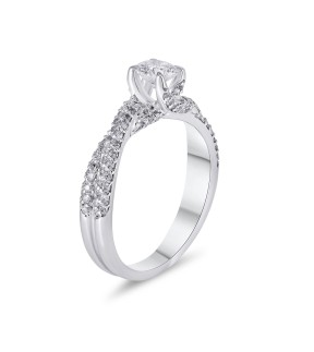 Engagement Ring White Gold 18Ct With Diamonds