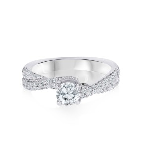 Engagement Ring White Gold 18Ct With Diamonds