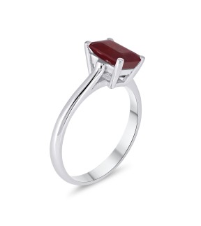 VITOPOULOS Ring White Gold 18Ct With Ruby Stone