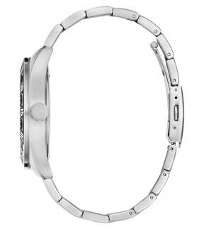 Ρολόι GUESS Letterman Με Πολλαπλές Ενδείξεις Και Ασημί Ατσάλινο Μπρασελέ GW0904G1