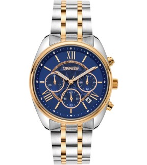 BREEZE Poshius Chronograph Rose Gold-Silver Stainless Steel Bracelet 712521.3