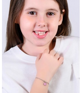 LUCA BARRA Kid Silver Steel Bracelet JB198