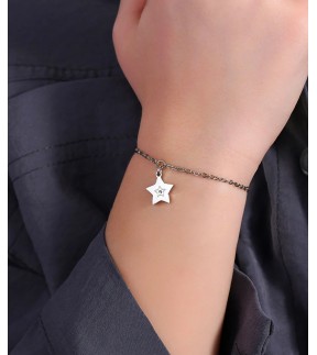 LUCA BARRA Kid Silver Steel Bracelet JB200