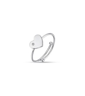 LUCA BARRA Silver Stainless Steel Kid Ring JA100