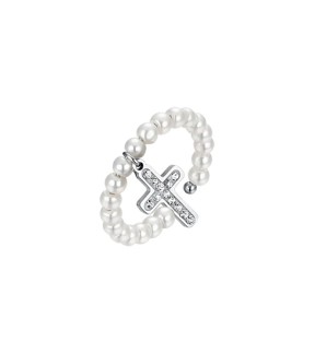 LUCA BARRA Silver Stainless Steel Ring ANK525