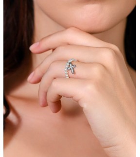 LUCA BARRA Silver Stainless Steel Ring ANK525