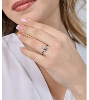 LUCA BARRA Silver Stainless Steel Ring ANK513