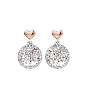 LUCA BARRA Earrings Silver-Rose Gold Stainless Steel OK884
