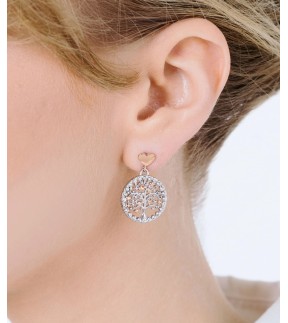 LUCA BARRA Earrings Silver-Rose Gold Stainless Steel OK884