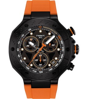 TISSOT T-Race Chronograph Orange Silicone Strap T1414173705102