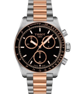 TISSOT PR516 Chronograph Rose Gold-Silver Stainless Steel Bracelet T1494172205101