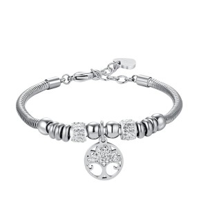 LUCA BARRA Silver Stainless Steel Bracelet BK2332