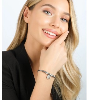 LUCA BARRA Silver Stainless Steel Bracelet BK2332