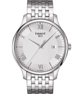 Ρολόι TISSOT Tradition Με Ασημί Ατσάλινο Μπρασελέ T063.610.11.038.00