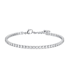 LUCA BARRA Silver Stainless Steel Bracelet With Stones BA1362