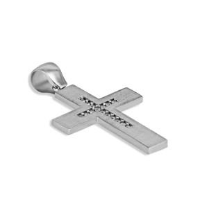 VITOPOULOS Cross White Gold 14Ct With Zircon Stones