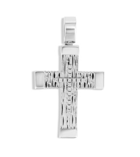 VITOPOULOS Cross White Gold 14Ct With Zircon Stones