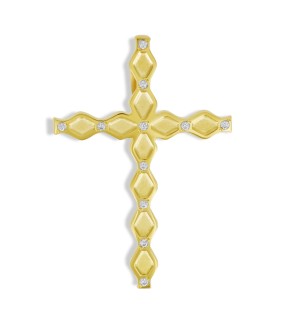 VITOPOULOS Cross Yellow Gold 14Ct With Zircon Stones