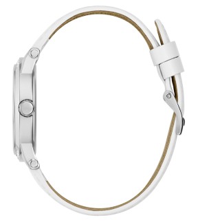 Ρολόι GUESS Annette Με Λευκό Δερμάτινο Λουράκι GW0860L3