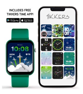 TIKKERS Smartwatch BoxSet Green Silicone Strap TKS13-0030-SET