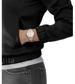 TISSOT Seastar 1000 Rose Gold-Silver Stainless Steel Bracelet T1202102211100