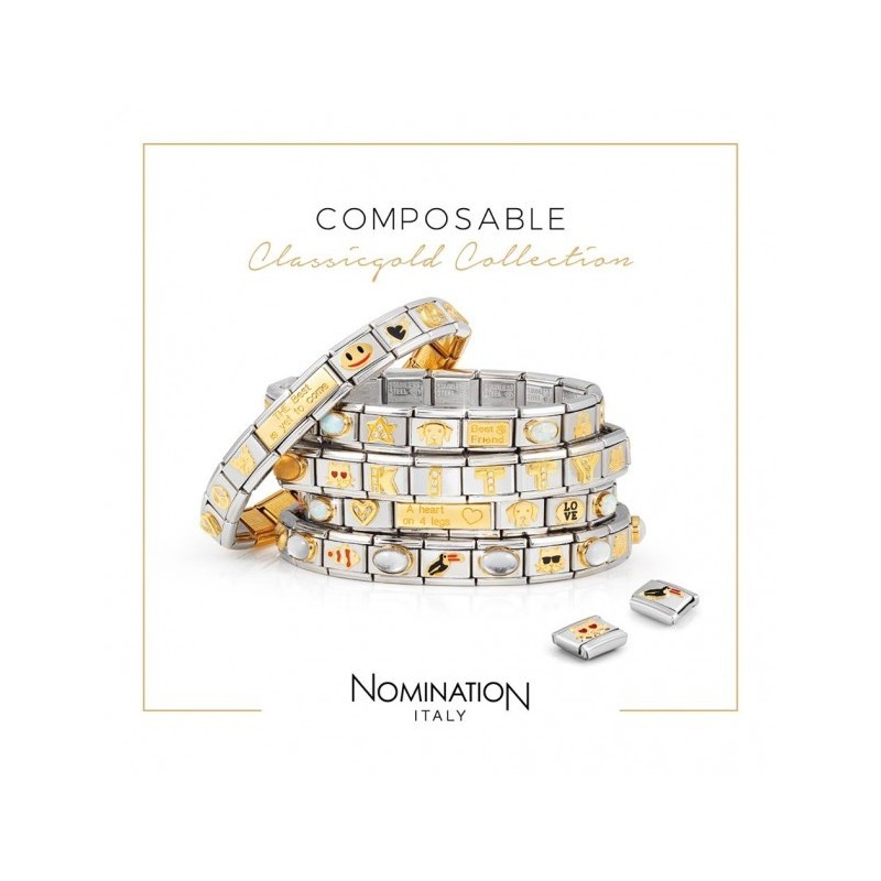 Nomination Classic Link Ατσάλι Ασημί Με Κίτρινο Χρυσό 18Κ 030291/01