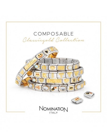 Nomination Classic Link Ατσάλι Ασημί Με Κίτρινο Χρυσό 18Κ 030291/01
