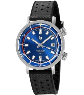 Ρολόι LIP Grand Nautic Ski Με Αυτόματο Μηχανισμό Και Μαύρο Καουτσούκ Λουράκι 671521