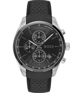 HUGO BOSS Grand Prix Chronograph Black Leather Strap 1514224