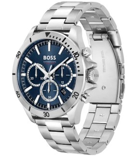 Ρολόι HUGO BOSS Troper Με Χρονογράφο Και Ασημί Ατσάλινο Μπρασελέ 1514069