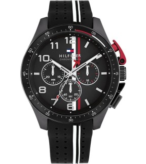 TOMMY HILFIGER Chronograph Black Rubber Strap 1792168